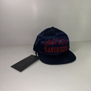 Harley-Davidson Snapback Cap Hat Peacoat Blue Satin Navy‎ Embroidered Hat
